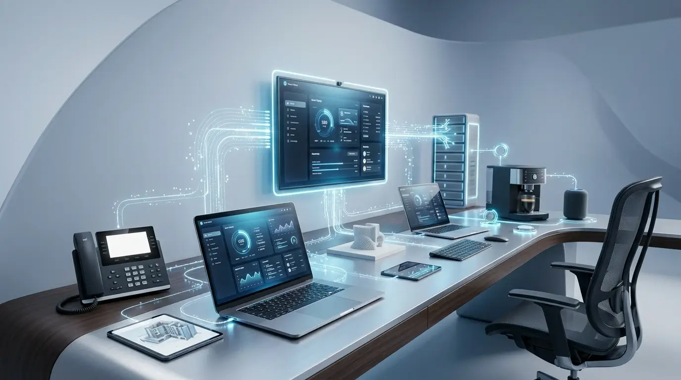 Smart office enterprise communication system with AI IoT and unified communication technologies